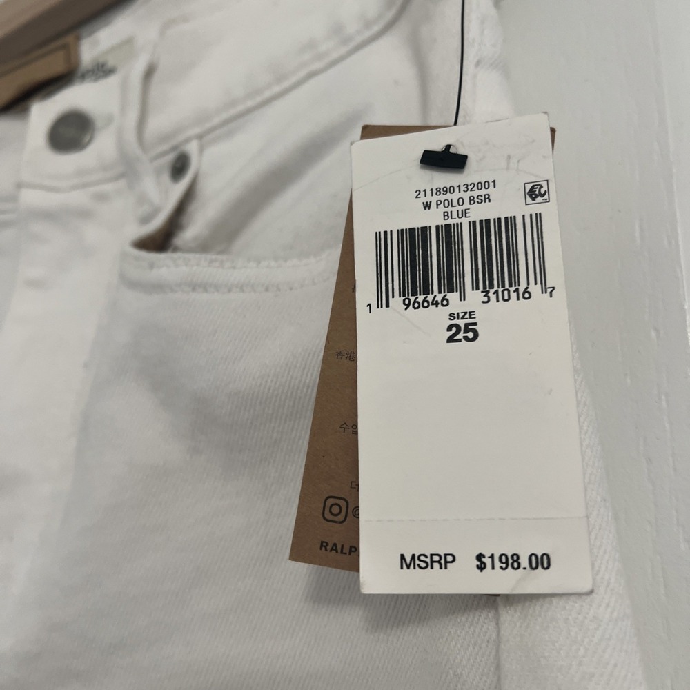 Polo Ralph Lauren High Rise Skinny Ankle Jeans White Women's Size 25 NWT Preppy - Picture 6 of 9